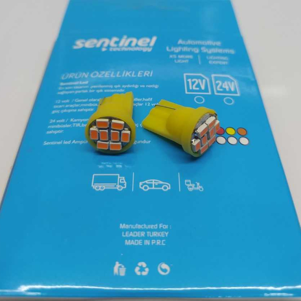 SMD LED T10 8 LED'Lİ TURUNCU CARFLY 