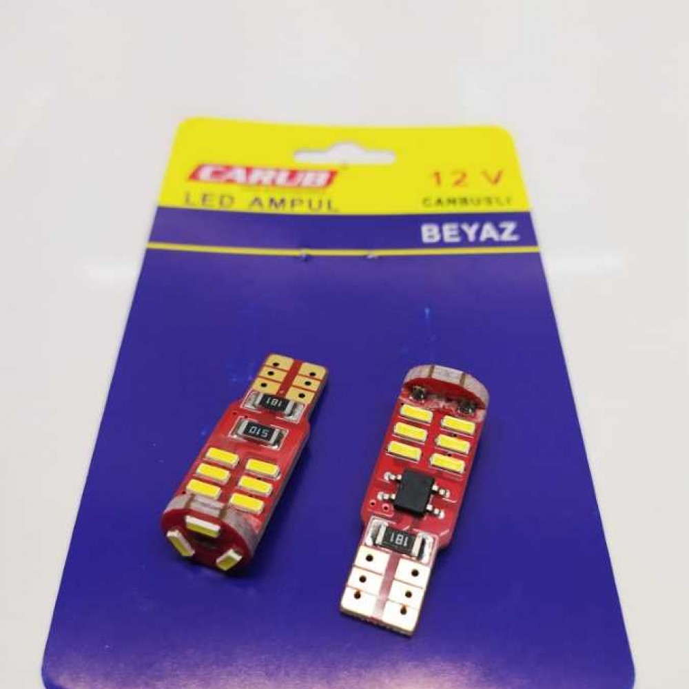  SMD LED  KIRMIZI PLAKA T10 15 LED'Lİ BEYAZ CARUB