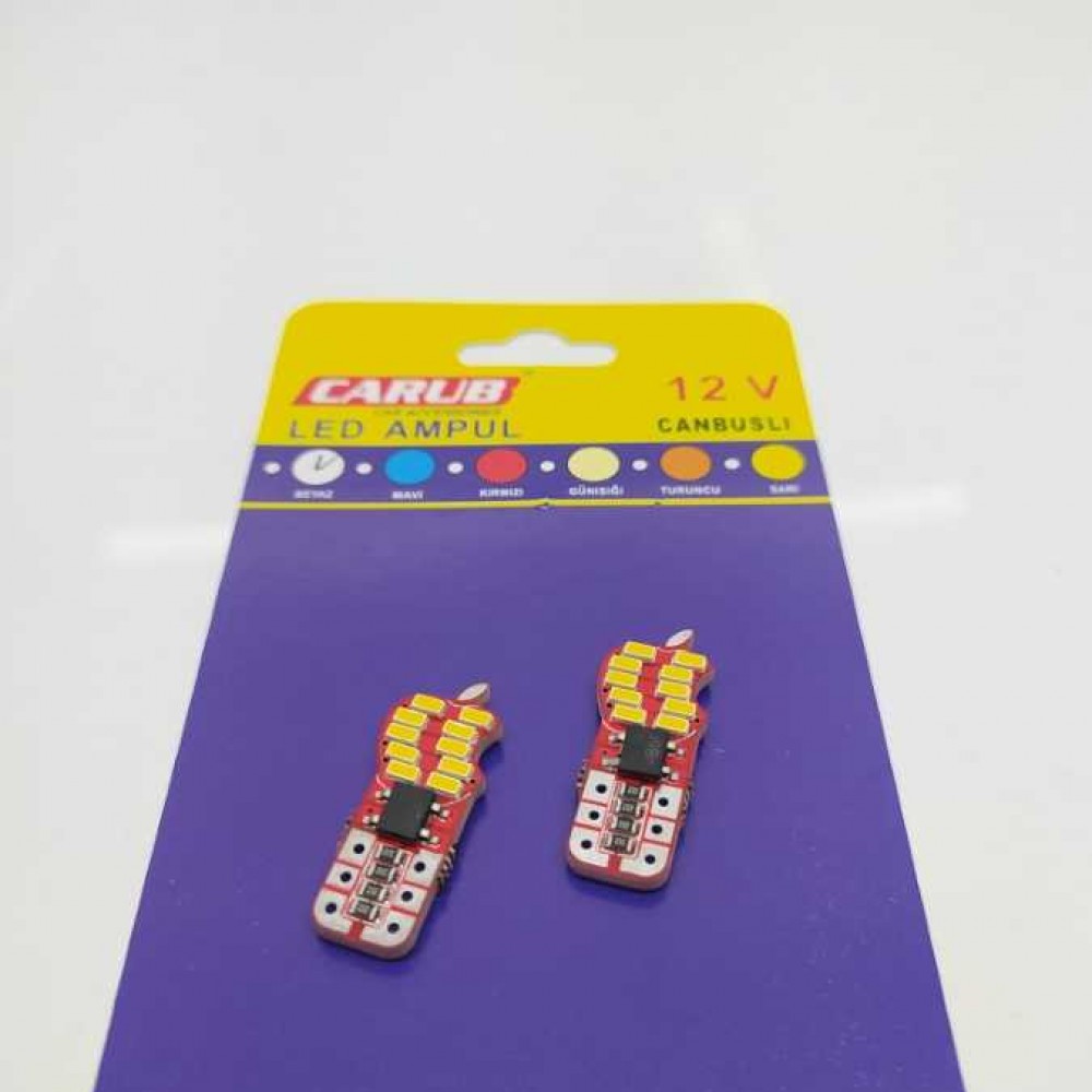  PLAKA SMD LED KIRMIZI  T10 APPLE MODEL 20 LED'Lİ BEYAZ  CARUB