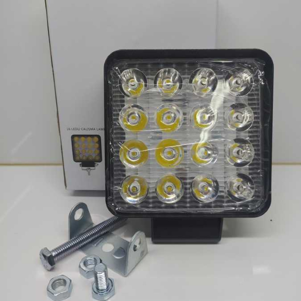 KARE ÇALIŞMA LAMBASI  16 LED'Lİ 