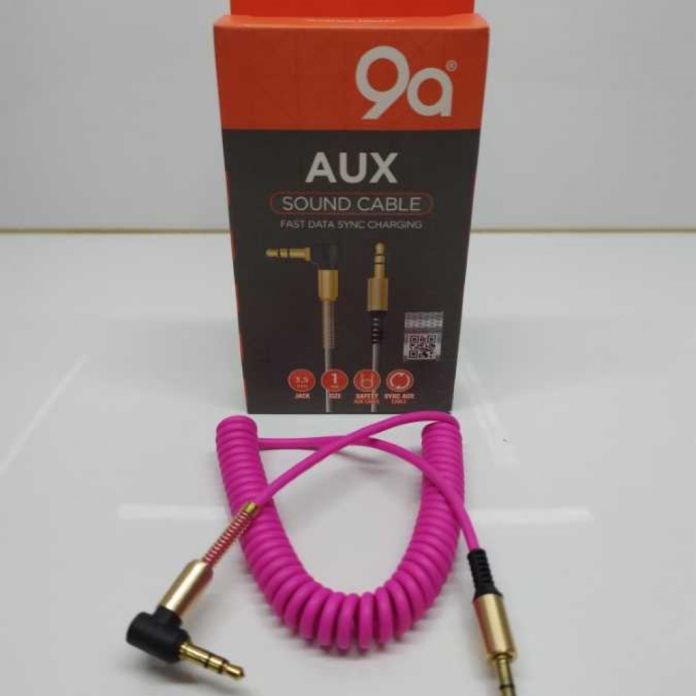 AUX KABLO  PEMBE SİPRALLİ METAL BAŞLI 9A