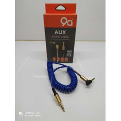 AUX KABLO  MAVİ SİPRALLİ METAL BAŞLI 9A