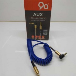 AUX KABLO  MAVİ SİPRALLİ METAL BAŞLI 9A