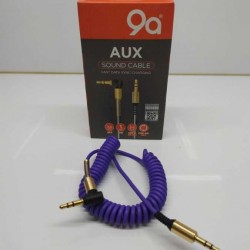 AUX KABLO  MOR SİPRALLİ METAL BAŞLI 9A