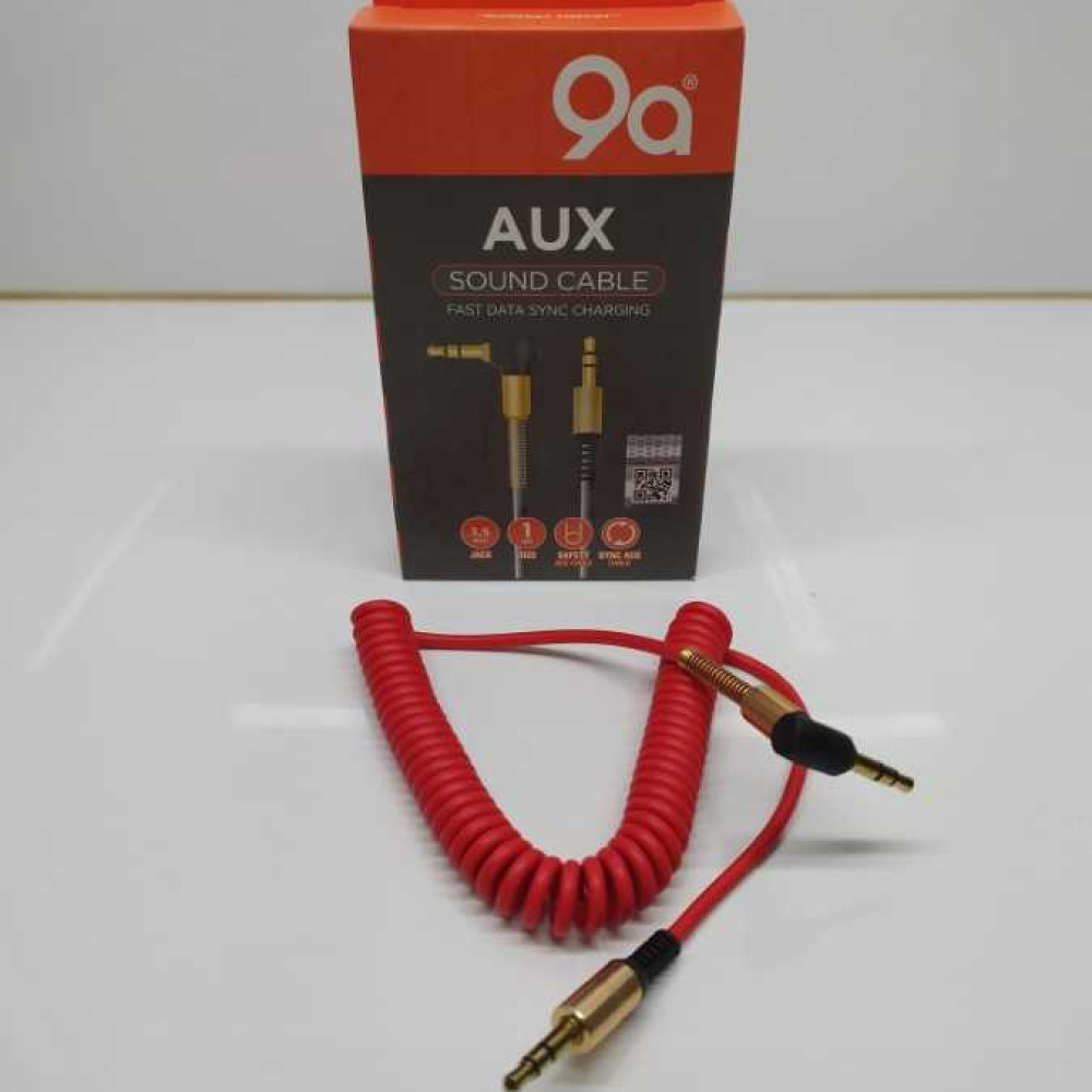 AUX KABLO KIRMIZI SİPRALLİ METAL BAŞLI 9A