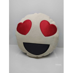 EMOJİ YASTIK ( KADİFE + DERİ ) NAKIŞLI ( KREM / SARI ) 
